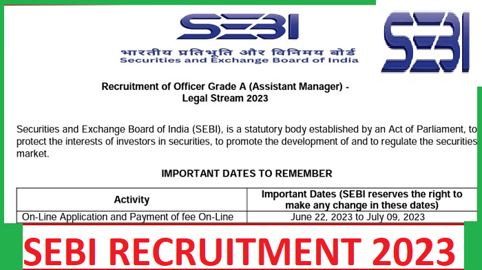 Apply online for SEBI Recruitment 2023 for Assistant Manager and review the details